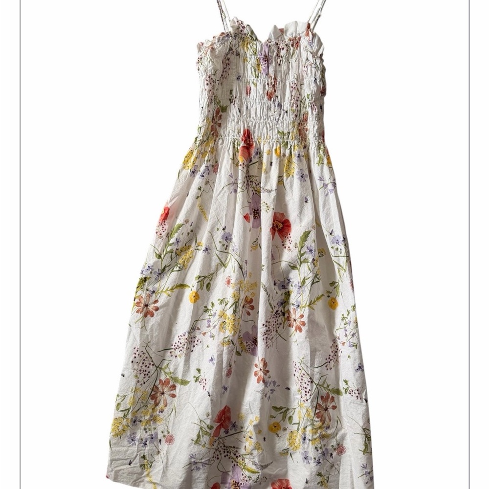 H&M  cotton wildflower collection Midi Dress - - Picture 2 of 6